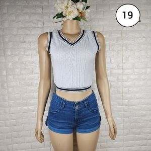 shein xs white knit crop top ( 5 for $20 )